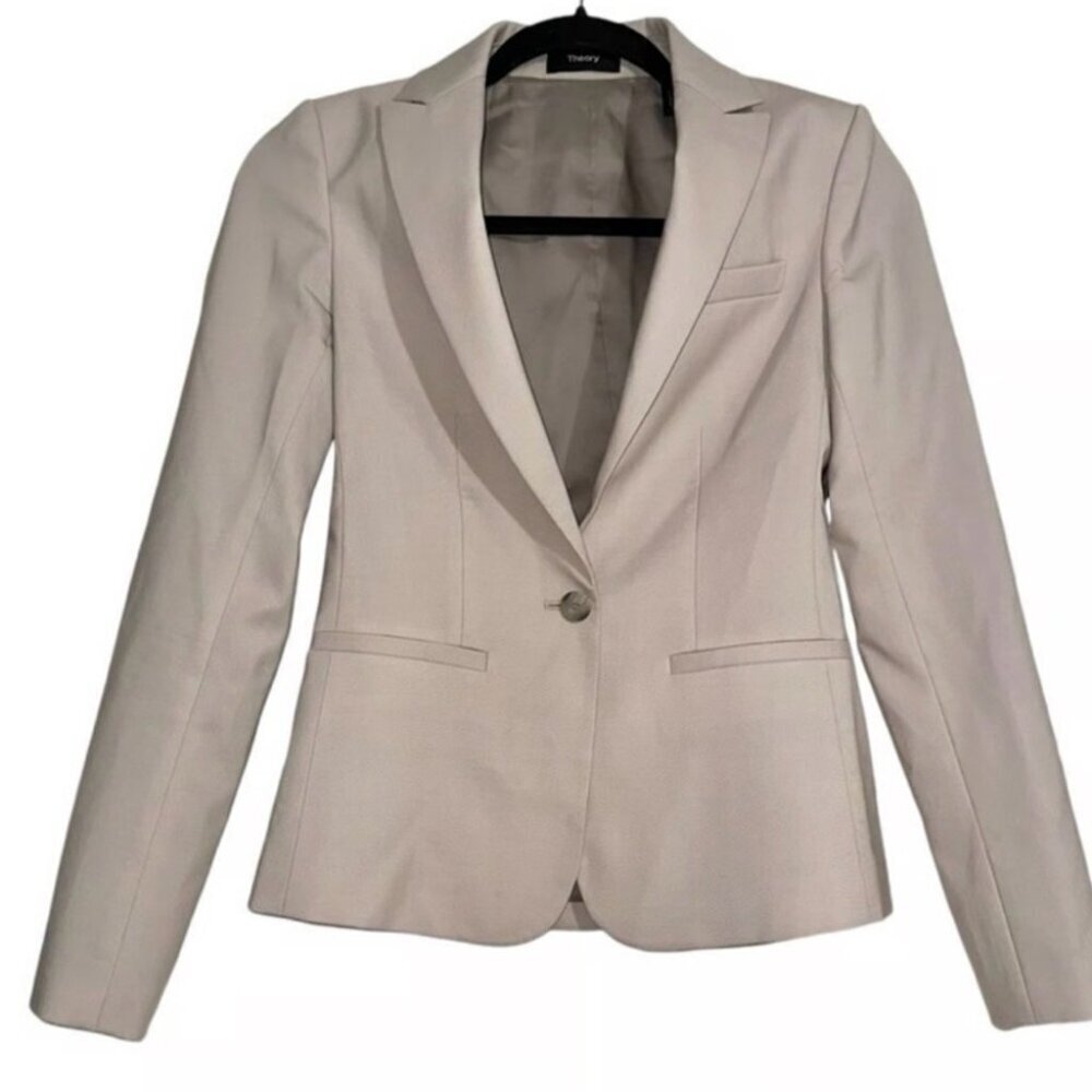 Theory Gabe 1-Button Black Blazer Flat Pocket | Women’s 2 NWT